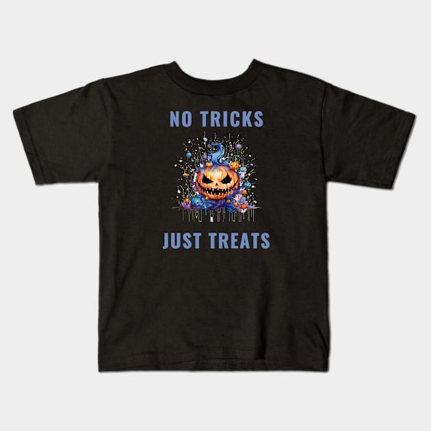 No Tricks Just Treats Kids T-Shirt by Art by Adrianna